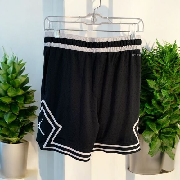 Jordan Diamond Basketball Shorts Black White Athletic Performance Sportswear - Picture 3 of 7